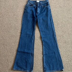 G Label Classic High-Rise Wide-Leg Women’s Jeans in Dark Blue